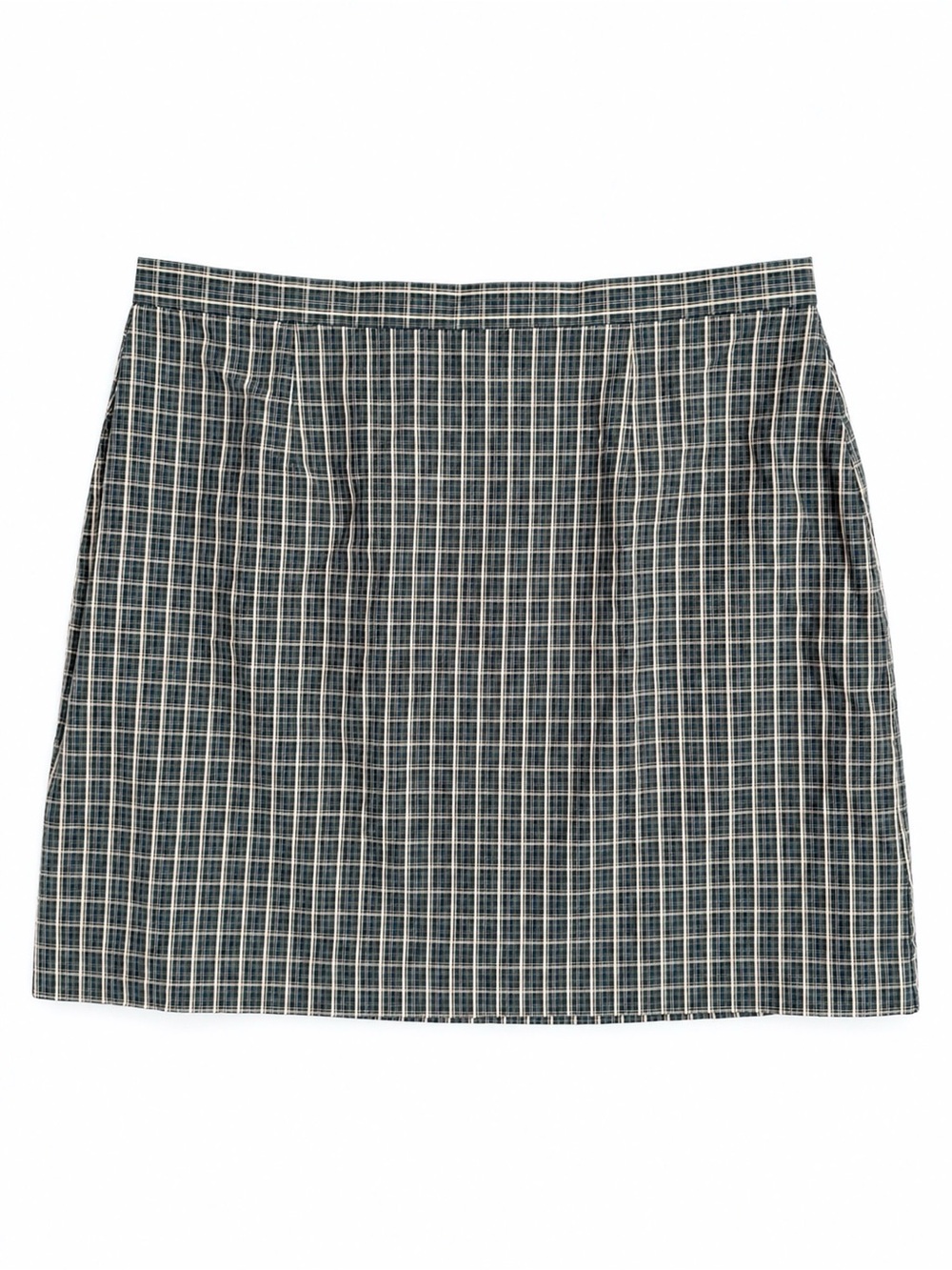 Vintage 90s Gap Plaid Mini Skirt Green Tan Size 14 Preppy Grunge
